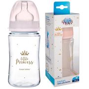 Butelki dla niemowląt - Butelka antykolkowa szerokootworowa ze smoczkiem antykolkowa ROYAL 240ml Canpol różowa - miniaturka - grafika 1