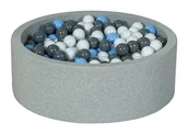 Suche baseny - Suchy basen dla dziecka z piłeczkami 450szt (biały, jasnoniebieski, szary) - miniaturka - grafika 1