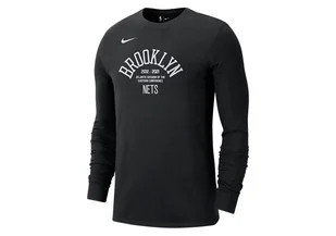 Nike Nba Brooklyn Nets Courtside Element Long-Sleeve Tee Black - Koszulki męskie - miniaturka - grafika 1