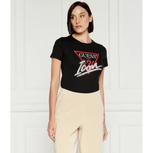 GUESS T-shirt | Regular Fit - Koszulki i topy damskie - miniaturka - grafika 1