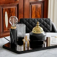 Lampy stojące - DESIGN BY US Lampa stołowa Blindspot, czarna, marmurowa - miniaturka - grafika 1