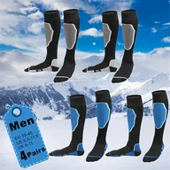 Inne - 4 pary męskich skarpet do kolan, pogrubionych, ciepłych, do wędrówek, wspinaczki, jazdy na nartach, łyżwiarstwa, sportów na świeżym powietrzu, - miniaturka - grafika 1