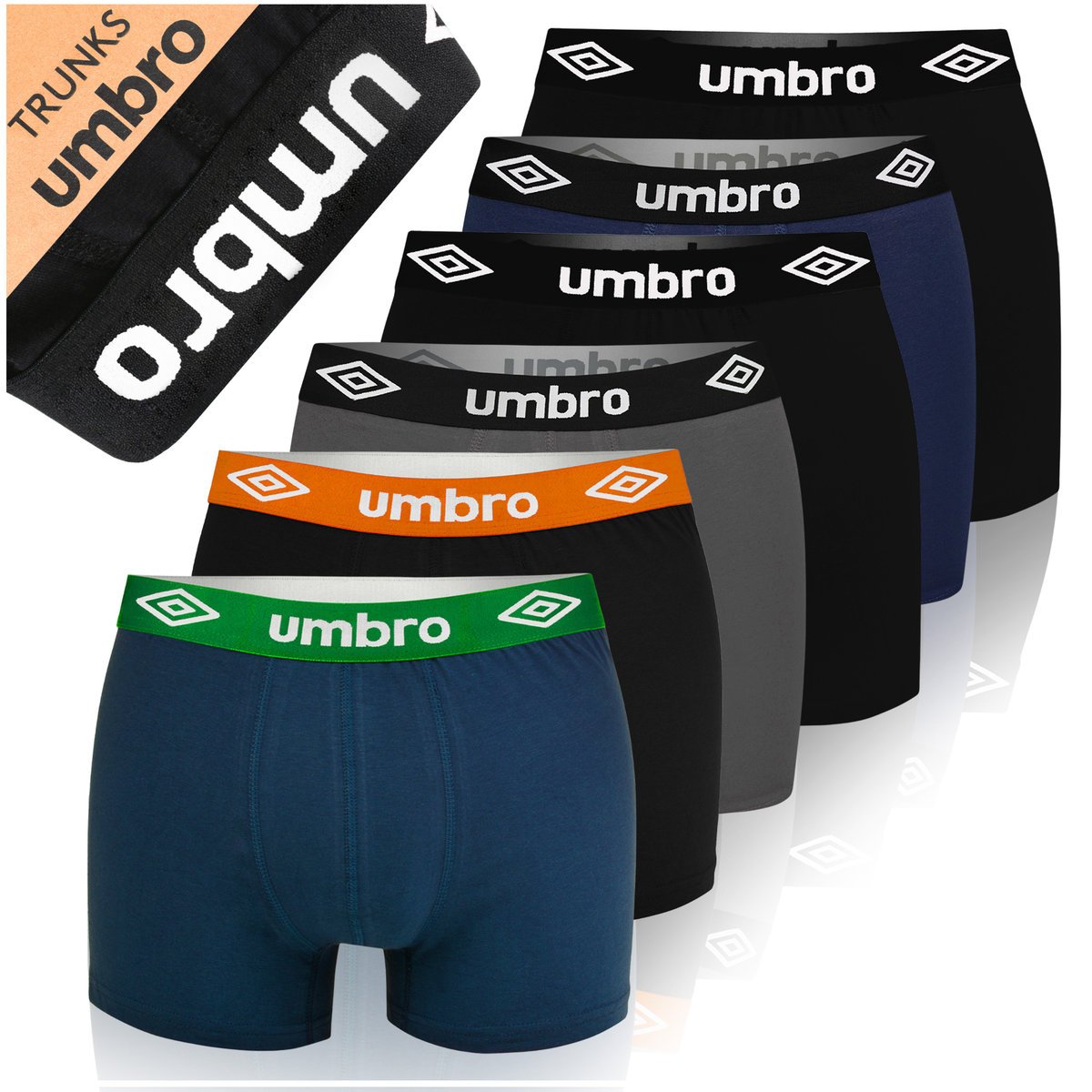 UMBRO Bokserki Męskie 6 sztuk Bawełniane Rozmiar M