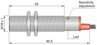 Czujnik pojemnościowy Fi 18 mm SC18SM-C5 PNP NO+NC - Inne akcesoria elektryczne - miniaturka - grafika 1