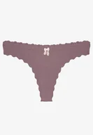 Majtki damskie - Fioletowe Prążkowane Majtki Stringi z Bawełny Ilweda - Renee - miniaturka - grafika 1