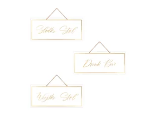 Tabliczki wiszące z napisami - 13 x 30 cm - 3 szt. - Wesele i ślub Tabliczki wiszące z napisami - 13 x 30 cm - 3 szt. - Wesele i ślub - miniaturka - grafika 1