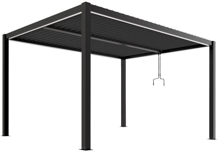 ESTI&ESTA PERGOLA OGRODOWA LUXE 4x4 ALUMINIOWA Z OŚWIETLENIEM LED ANTRACYT