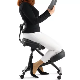 Fotel biurowy, krzesło biurowe Klękosiad O'KNEEL czarny metal - Fotele i krzesła biurowe - miniaturka - grafika 1