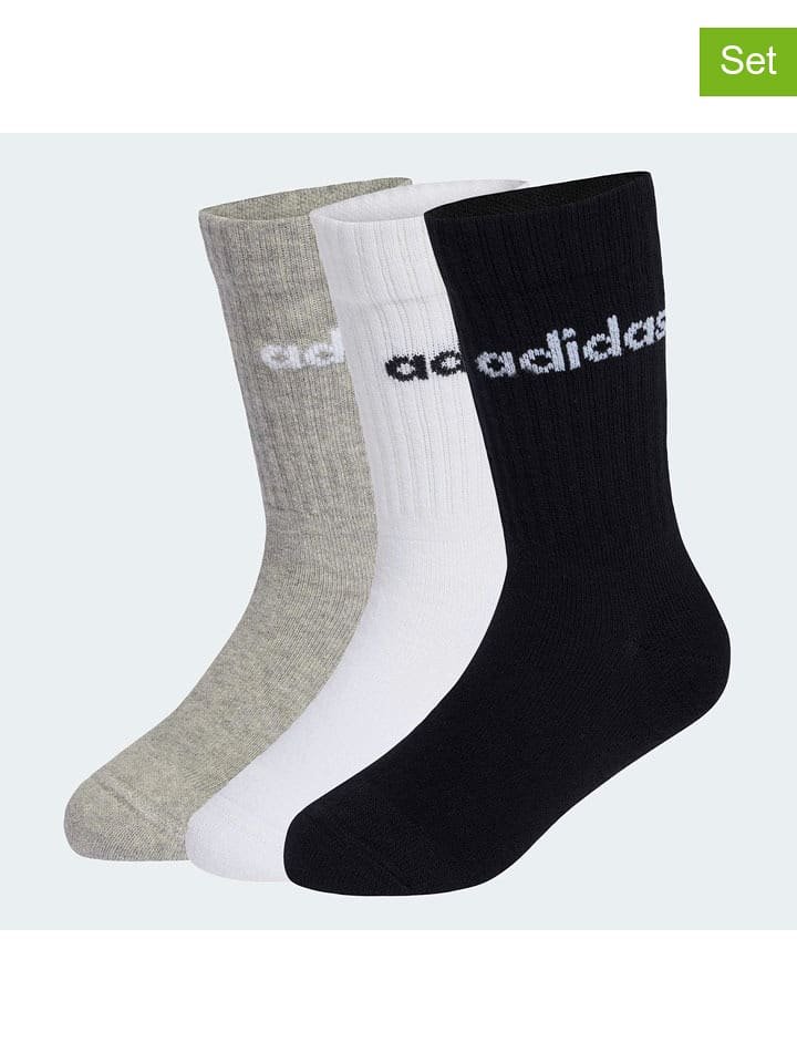 adidas Skarpety (3 pary) w kolorze biało-czarno-szarym