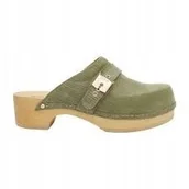 Klapki i japonki damskie - Scholl Damskie Skórzane Klaki Zielone na Lato 40 Cwj - SCHOLL - miniaturka - grafika 1