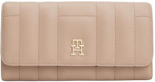 Tommy Hilfiger Damski TH Kobiecy LRG Flap AW0AW17475 Zip Around Wallet, Beżowy (Coastal Taupe), OS, Beżowy (Coastal Taupe), One Size