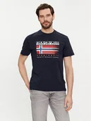Koszulki męskie - Napapijri T-Shirt S-Kreis NP0A4HQR Granatowy Regular Fit - miniaturka - grafika 1