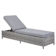 Leżaki ogrodowe - Leżak Ogrodowy Z Technorattanu Szary Turin Ii - miniaturka - grafika 1