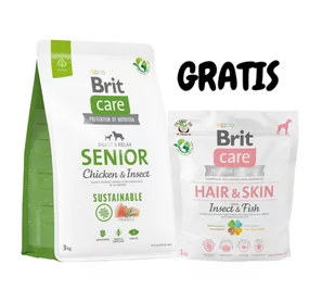 Brit Care Dog Sustainable Senior Chicken Insect 3kg - Sucha karma dla psów - miniaturka - grafika 1