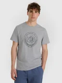 Koszulki męskie - 4F T-shirt regular z nadrukiem męski - szary S - miniaturka - grafika 1