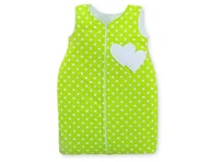 Śpiworki dla dzieci - Śpiworek niemowlęcy- Wiszace Serduszka białe grochy na zielonym - miniaturka - grafika 1