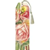 Zakładki do książek - Skona Ting Zakładka 130 ze wstążką Różowe róże - miniaturka - grafika 1