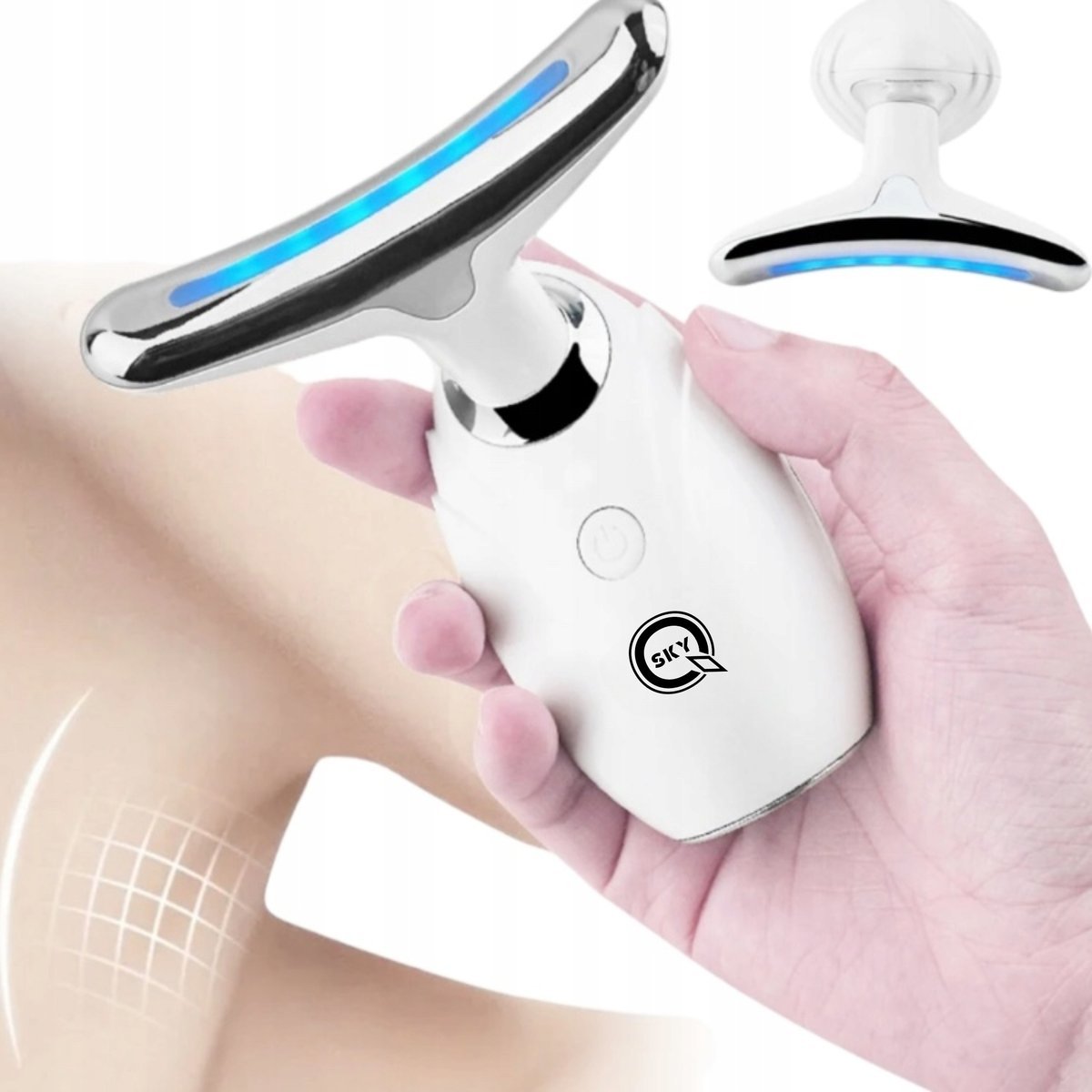 MASAŻER SONICZNY DO UJĘDRNIANIA TWARZY I SZYJI ULTRADŹWIĘKOWY EMS LIFTING