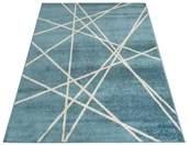 Dywany - Ciemnoturkusowy nowoczesny dywan w linie E3-G88 - miniaturka - grafika 1
