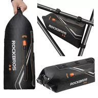 Sakwy rowerowe - Etui na rower wodoodporne RockBros Waterproof Bicycle Front Frame Bag torba na rower pod ramę roweru 3.5L Czarna - miniaturka - grafika 1