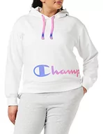 Bluzy damskie - Champion Damska bluza z kapturem z odwracanym splotem, biały, XXL - miniaturka - grafika 1