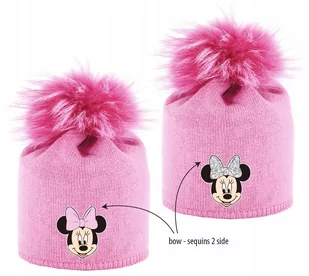 MYSZKA MINNIE Czapka z cekinami i pomponem r. 52 - Czapki damskie - miniaturka - grafika 1