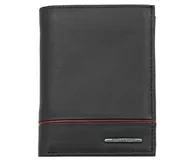 Portfele - Portfel męski z lampasem Bellugio  czarno - czerwony - miniaturka - grafika 1