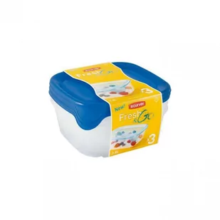 Curver Poland Sp. z o. o. KOMPLET Zestaw pojemników FRESH&GO 3X0,8L NIEBIESKI/TRANSPARE (182217) - Pojemniki kuchenne - miniaturka - grafika 1