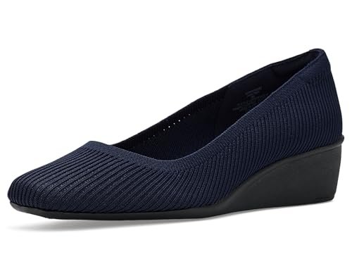 Anne Klein Damskie czółenka na koturnie Wisher, Granatowa dzianina, 42 EU
