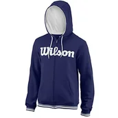 Bluzy męskie - Wilson męska bluza z kapturem, M TEAM SCRIPT FZ HOODY, bawełna/poliester Blue (Blue Depths)/White XXL WRA765903XX - miniaturka - grafika 1