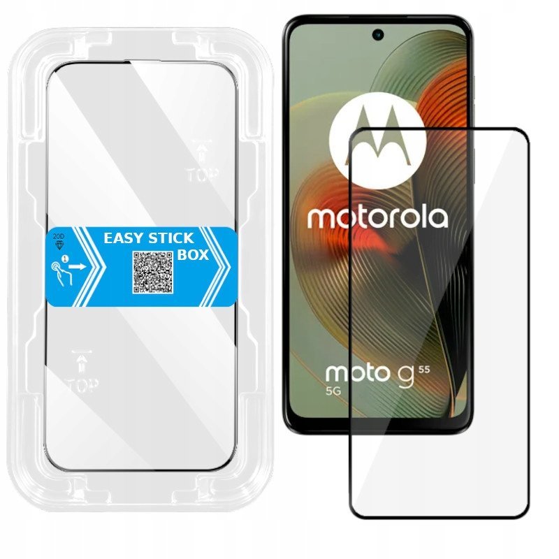 Szkło hartowane z ramką do montażu szybka EZ EASY FIT do Motorola G55 5G