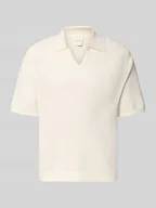 Koszulki męskie - Koszulka polo o kroju regular fit z dekoltem w serek - miniaturka - grafika 1