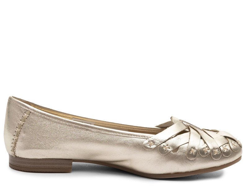 Baleriny damskie złote Maciejka P7542 baletki skórzane miękkie wygodne41-39