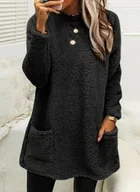 Bluzy damskie - Bluza miś długa z kieszeniami - Attirra - miniaturka - grafika 1