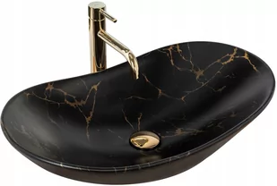 Rea Umywalka nablatowa Royal 60 Black Marble Mat U7478 - Umywalki - miniaturka - grafika 1