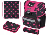 Plecaki szkolne i tornistry - Plecak szkolny jednokomorowy Herlitz czarny, różowy 16 l - miniaturka - grafika 1
