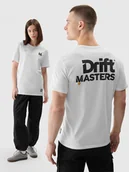Koszulki męskie - 4F T-shirt regular z nadrukiem uniseks 4F x Drift Masters - biały XXL - miniaturka - grafika 1