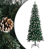 Choinki - vidaXL Sztuczna choinka ze stojakiem, zielona, 240 cm, PVC - miniaturka - grafika 1
