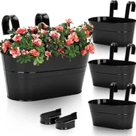 Donice - 27 cm metalowe doniczki wiszące, 3 szt., duża metalowa doniczka wisząca do wewnątrz i na zewnątrz, na balkon - z odpinanymi haczykami - miniaturka - grafika 1