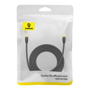Kabel sieciowy kat. 8 Baseus Ethernet RJ45, 40Gbps, 3m (czarny) - Kable miedziane - miniaturka - grafika 8