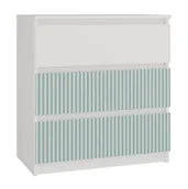 Wyposażenie pokoiku dziecięcego - Nowoczesna komoda dla dziecka biały + miętowy C3-S75 - miniaturka - grafika 1