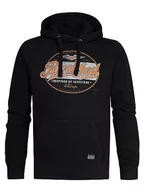 Bluzy męskie - Petrol Industries Men Sweater Hooded Bluza męska, Dark Black, L - miniaturka - grafika 1