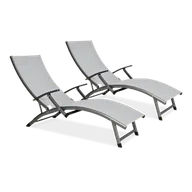 Leżaki ogrodowe - 2x Leżak ogrodowy aluminiowy RELAX Grey - miniaturka - grafika 1