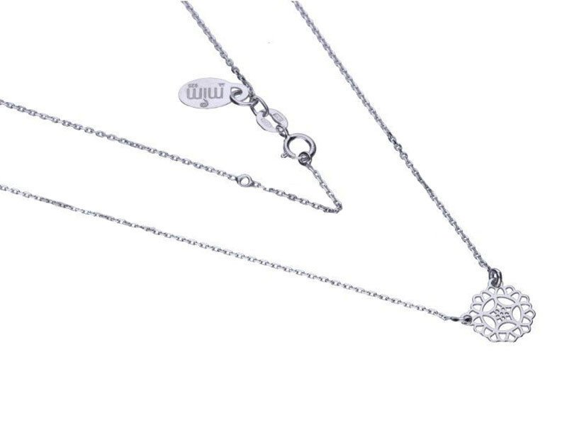 Srebrny naszyjnik 925 ażurowy kółko 1,52g s