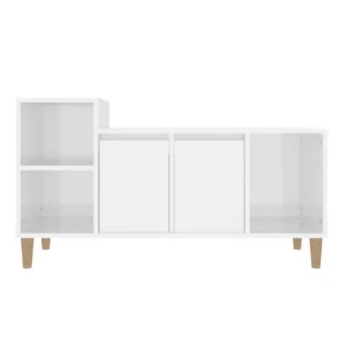 Szafka pod TV, wysoki połysk, biała, 100x35x55 cm - Szafki RTV - miniaturka - grafika 6