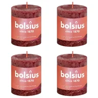 Świece - Bolsius Świece pieńkowe Shine, 4 szt., 80x68 mm, aksamitna czerwień - miniaturka - grafika 1