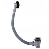 Syfony - TRES 03453420KM Syfon wannowy z przelewem i korkiem Ø 72 mm CLICK‑CLACK, Czerń metalizowana - miniaturka - grafika 1