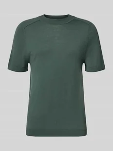 T-shirt o kroju regular fit z czystej wełny - Koszulki męskie - miniaturka - grafika 1