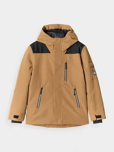 4F Kurtka snowboardowa membrana 8000 chłopięca - brązowa 164 (13-14 lat) - Kurtki i kamizelki sportowe męskie - miniaturka - grafika 1