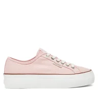 Trampki damskie - Tenisówki Calvin Klein Jeans Vulc Flatform Ctn Logo Tag YW0YW01838 Różowy - miniaturka - grafika 1
